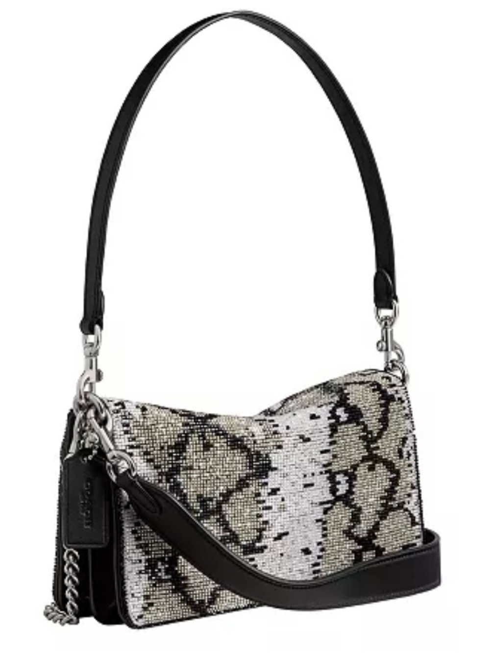 Coach Tabby Medium Beaded Snake Shoulder Bag 26 - Picture 4 of 5